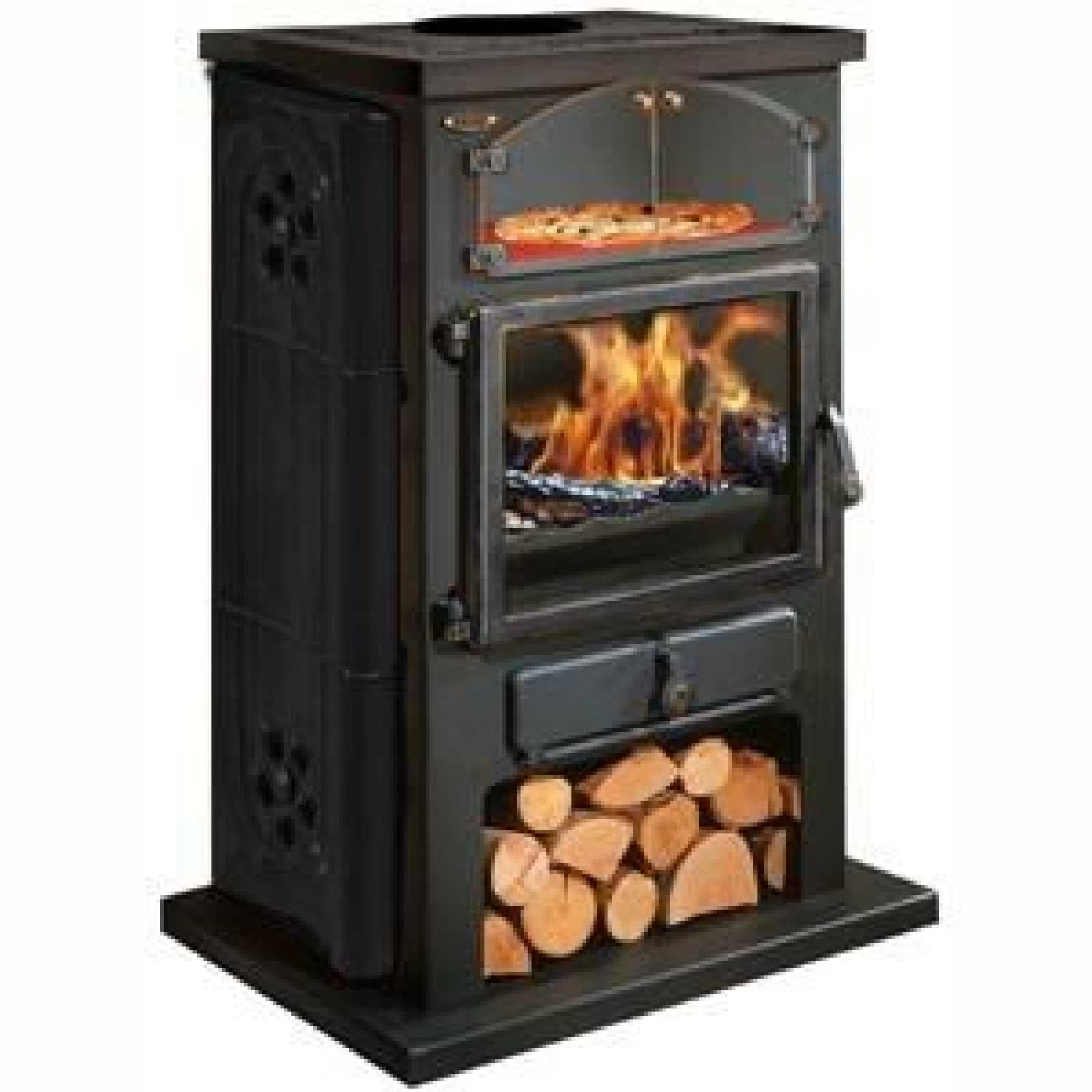 Chamonix XXL Wood Stove Ceramic Decor Brass Door 12kW